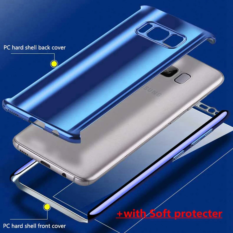 Зеркальный чехол с полным покрытием 360 градусов для Samsung Note 8 Galaxy S7edge note8 s8 S9 S8 plus S7