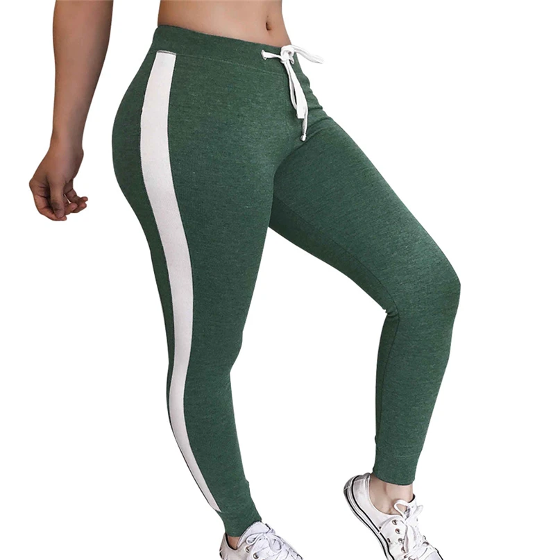 Womens Fashion Sportswear Casual Striped Drawstring Pants Women Bowtie Sports Casual Pants Running Pants #4NV29 (22)