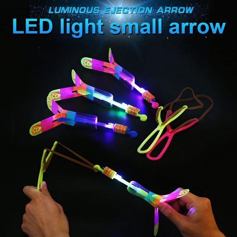 

3PCS/SET LED Light Arrow Rocket Rotating Flying Toys Outdoor Flashing Fly Helicopter Toy for Children M09