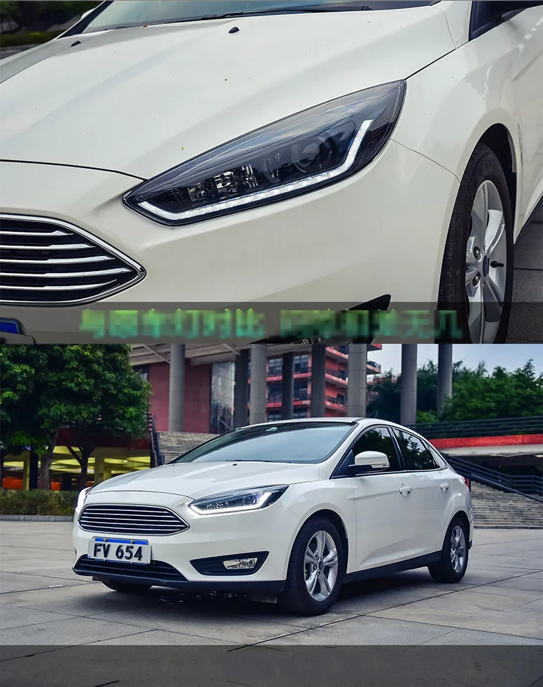 Автомобильный Стайлинг чехол для Ford Focus 3- фары светодиодный фокус фары DRL Объектив Двойной Луч Биксенон HID автомобильные аксессуары