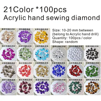 

21Color*100pcs Acrylic hand sewing beads 2100pcs ,Wedding dress&DIY accessories