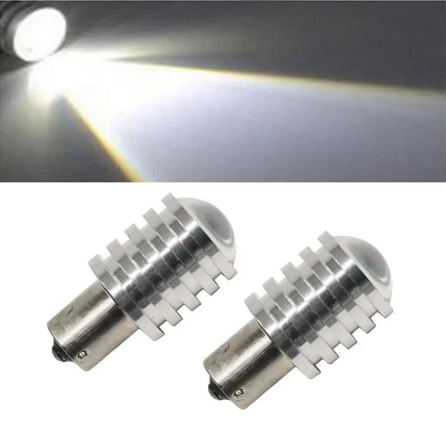 

2PCS/Lot 7W 1156 BA15S White LED Car Light Source Tail Reverse Backup Brake Lamp Turn Signal Bulb White Shell Free Shipping