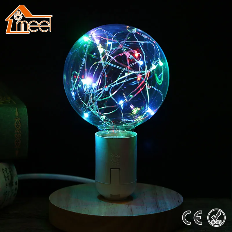 Goedkoop Vintage Ontwerp Fairy LED Lamp E27 85 V 265 V RGB String Light Filament LED Lamp Retro Edison LED Holiday String Bulb G95 110 V 220 V