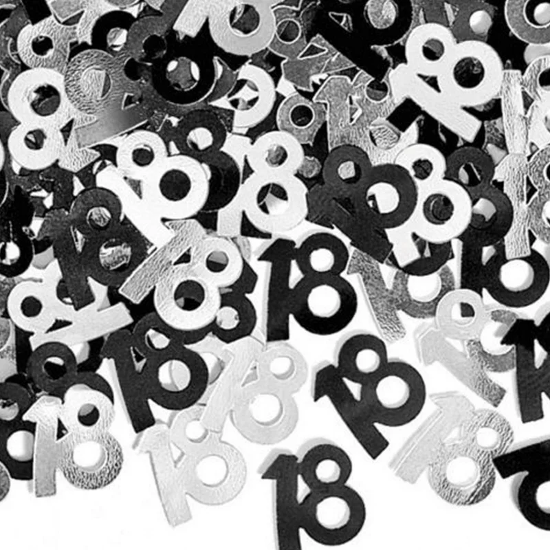 1 pack hot sale Age 18th Year Old Happy Birthday Party Decorations Number Digital 18 Colorful Glitz Sprinkle Confetti