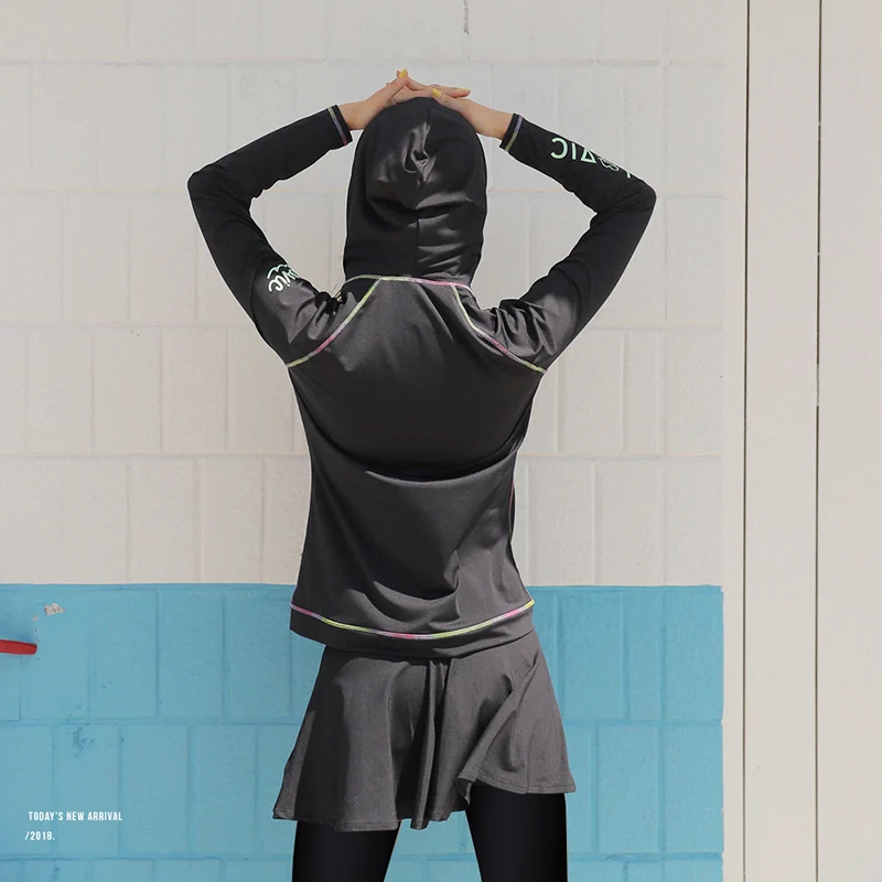 Rhyme Lady женский купальник из четырех частей с длинным рукавом rashguard солнцезащитный