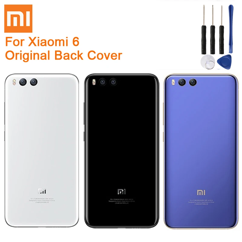 

Xiao Mi Original Battery Crystal Back Cover Door For Xiaomi 6 Mi 6 Mi6 MCE16 Rear Housing Protective Back Cover Phone Case