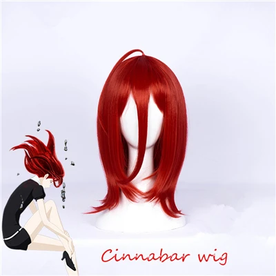 Wig Аниме Хаски но куни Cinnabar Косплей Костюм женское летнее платье черный марлевые Униформа Хэллоуин платье+ перчатки+ головной убор - Цвет: Wig