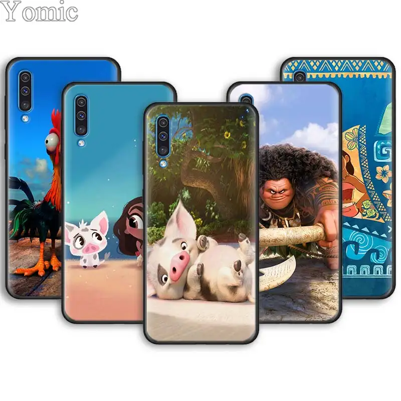 

Princess Moana cartoon Pigs Soft Phone Cases for Samsung Galaxy A10 A20 A30 A40 A50 A70 A6 A7 A8 Plus A9 M30 M20 Black Case Cove