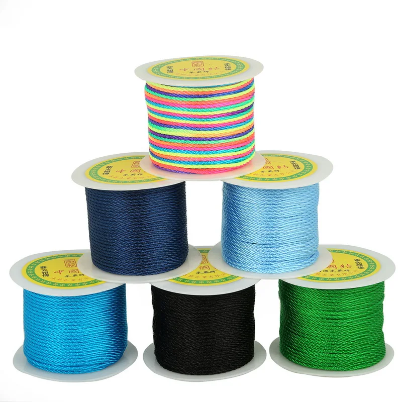 

Multi Colors 49 Yards Durable Chinese Knot Cord 2MM Nylon Waxed Thread Cord for DIY Handicraft Tool Hand Stitching Thread