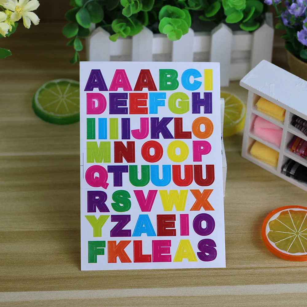 10sheets/pack Multicolor A~Z Letters Stickers Alphabets Sticker Name Stickers for Kids DIY Decoration Scrapbooking Diary Albums