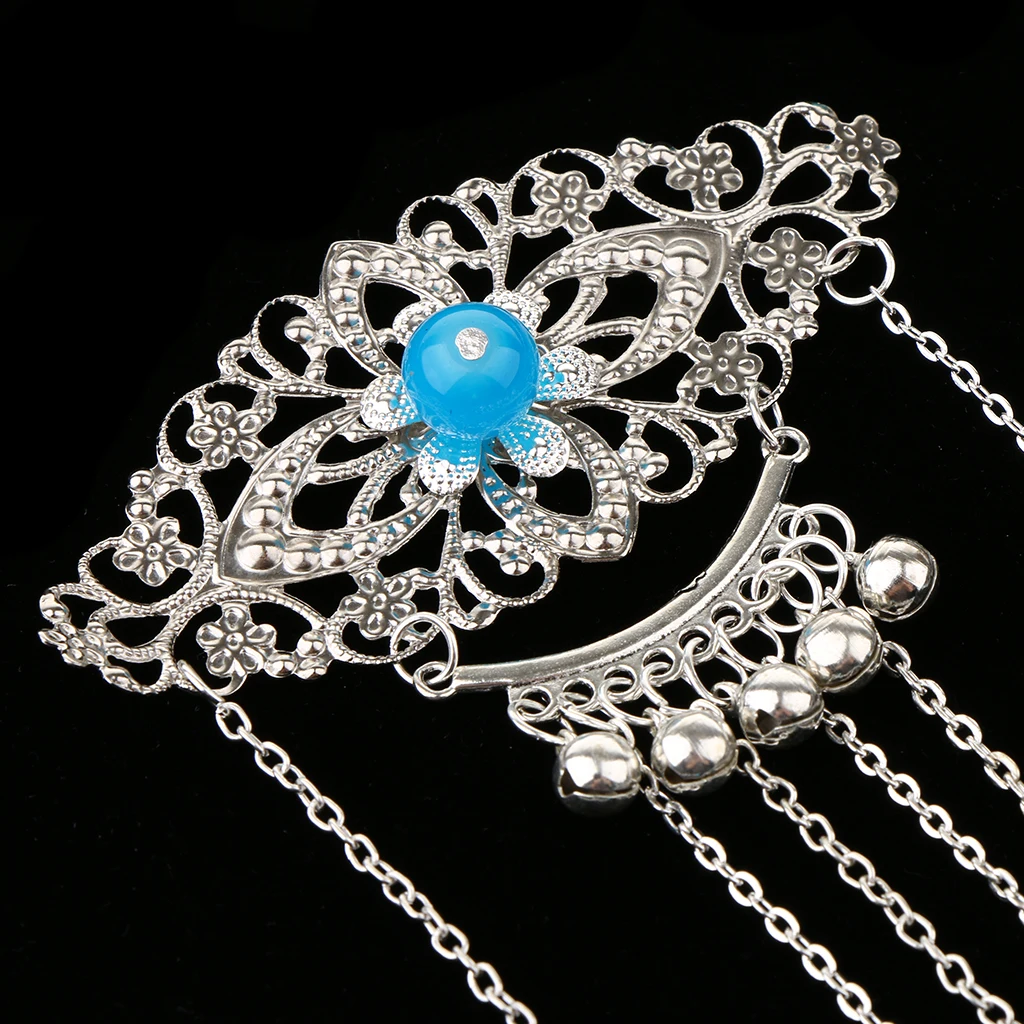Womens Retro Traditional Chinese Wedding Floral Tassels Bells Hair Stick Chignon Chopsticks Headwear Jewelry