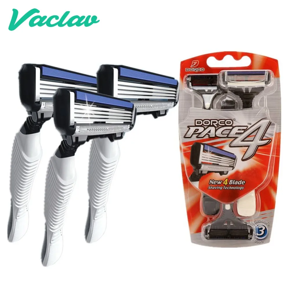 

Vaclav 3Pcs/Set Man Razor For Men's Razor 4 Layer Shaver Manual Shaving Razor 3 Razor Stainless Steel Blade For Man Face Care