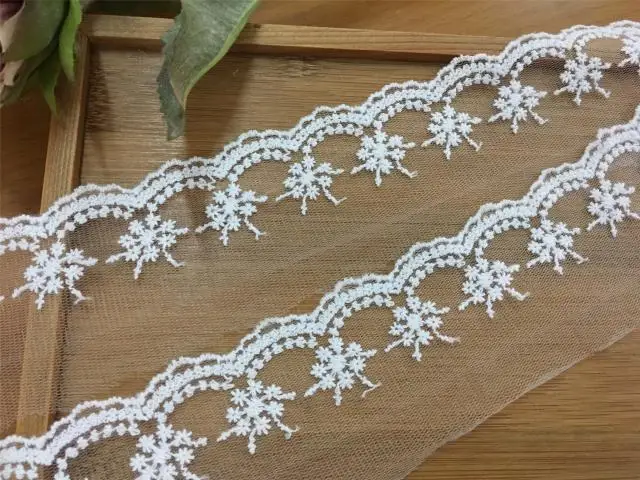 

Mesh embroidery lace white mesh embroidery lace accessories 5.5 cm wide