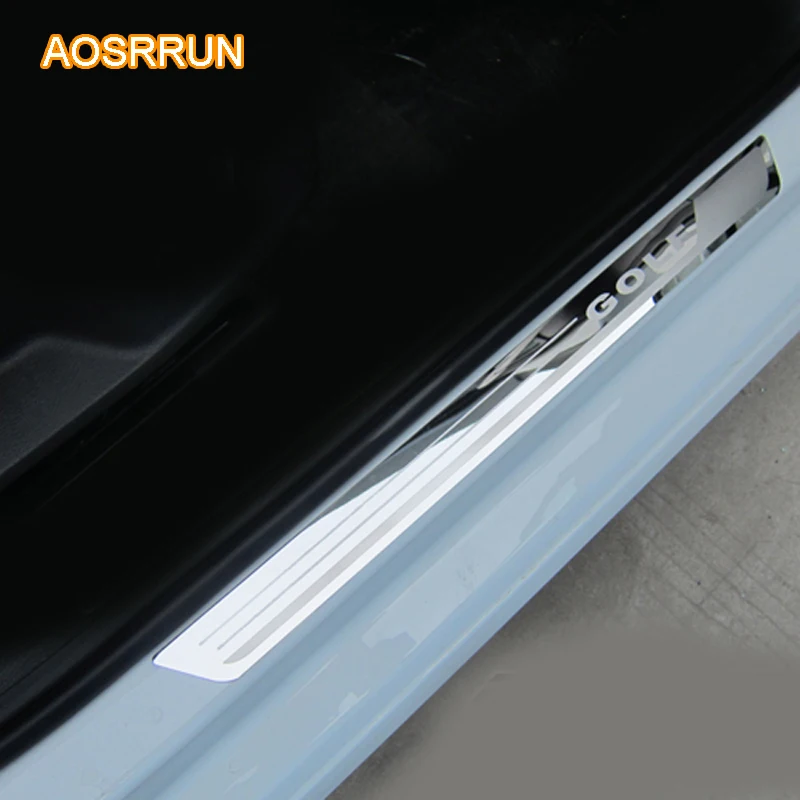 AOSRRUN нержавеющая сталь порога Накладка автомобильные аксессуары для Фольксваген