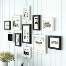 Европейский Стиль 11 шт./компл. фото рамки: белый, черный, оригинальная фоторамки стены, коллаж фоторамка Деревянная Рамка Для Фото