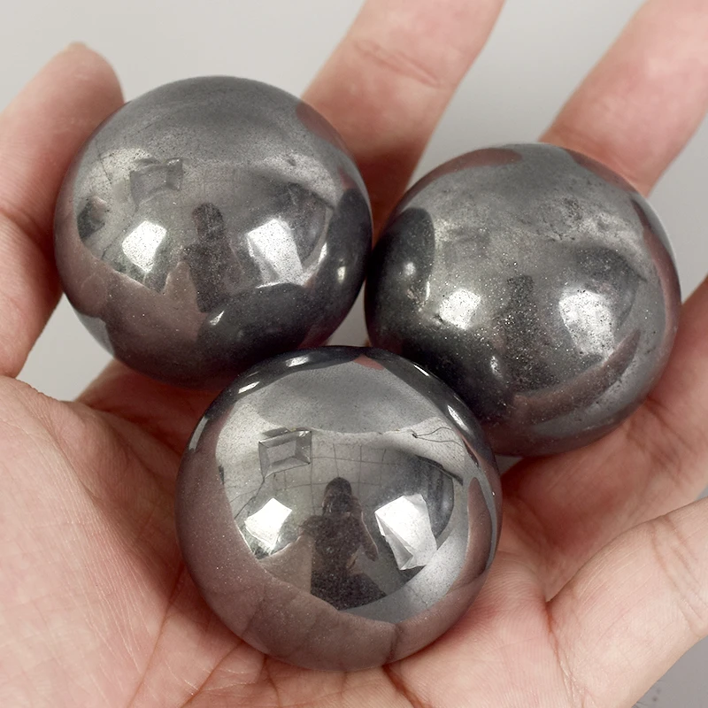 Günstig Palm Kugel 40mm Natürliche hämatit Kugel Hand Massage Kristallkugeln Wohnkultur Natursteine und Mineral healing statue