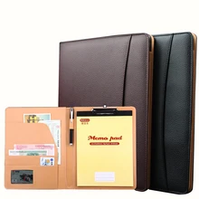 A4 Исполнительный папка-портфель из искусственной кожи Документ Органайзер с калькулятором и доска клип