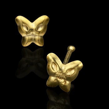 

2 pcs Animal tapy Butterfly Nose ring and stud 925 sterling silver Gold Piercing nose pin Body jewelry