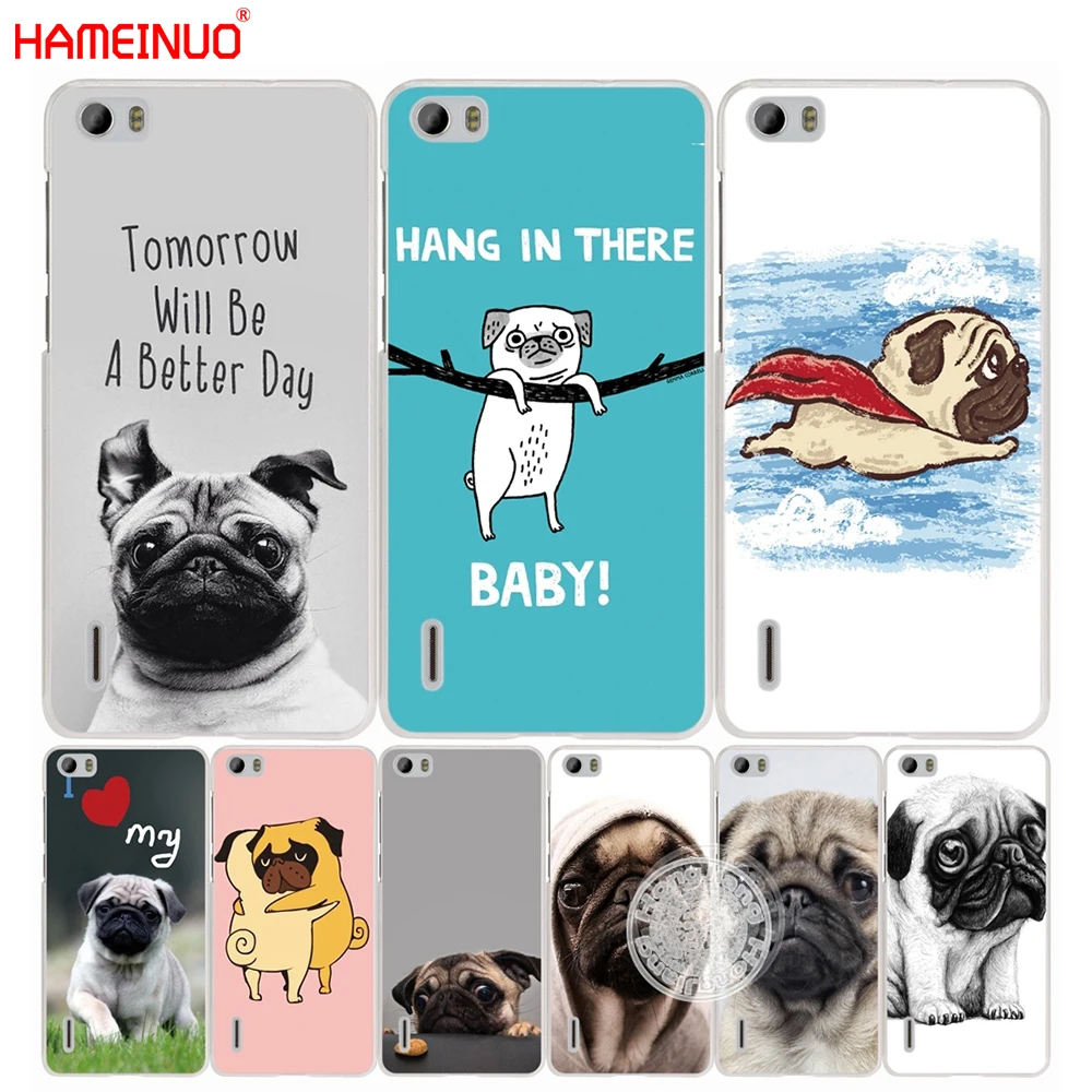 HAMEINUO милый чехол для сотового телефона с милым Мопсом huawei honor 3C 4A 4X 4C 5X 6 7 8 Y3 Y5 Y6 2 II