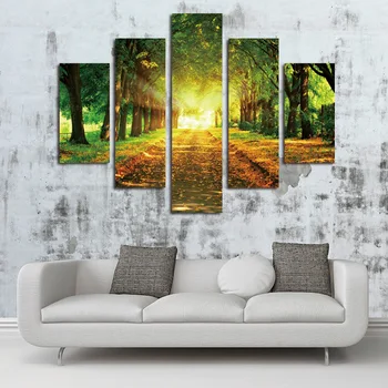 

5 piece canvas art Trees and roads Armies Canvas Painting decorations for home Oil Painting For Living Room\C-460