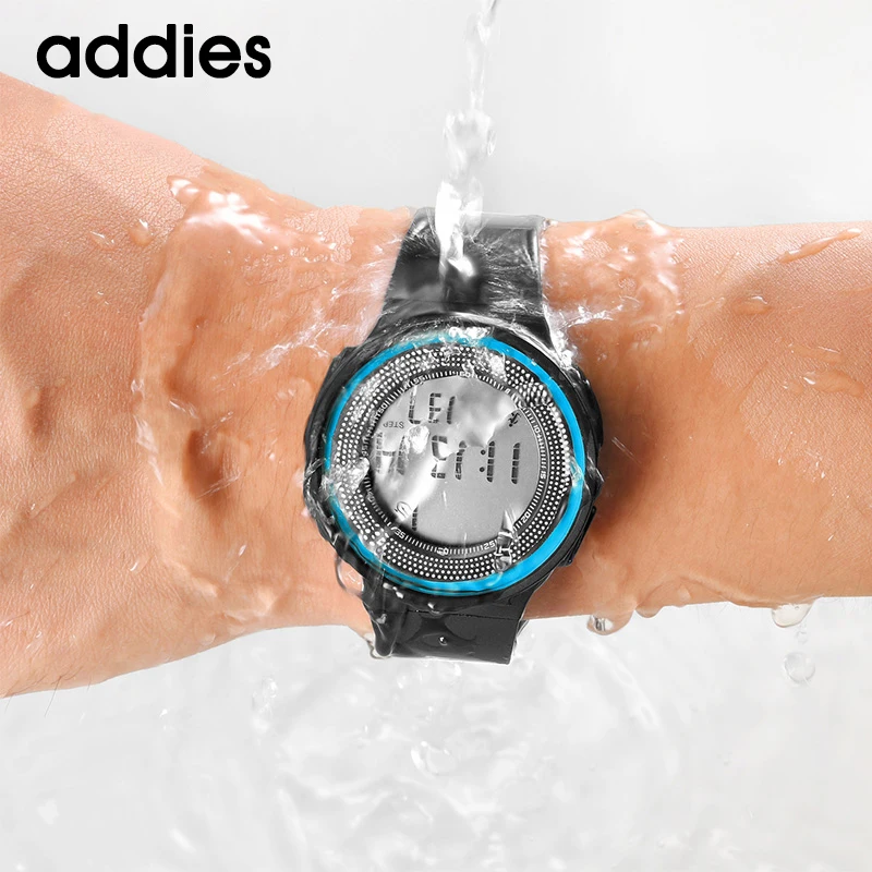 addies men quartz movement 50 meter waterproof swim led display fashion simple casual watch luminous wristwatch detachable 