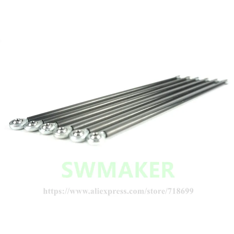 6pcs/set Kossel Delta Parallel Manipulator Fisheye Carbon Rod 3D Printer Accessories/Parts rod length 180mm/200mm/217mm