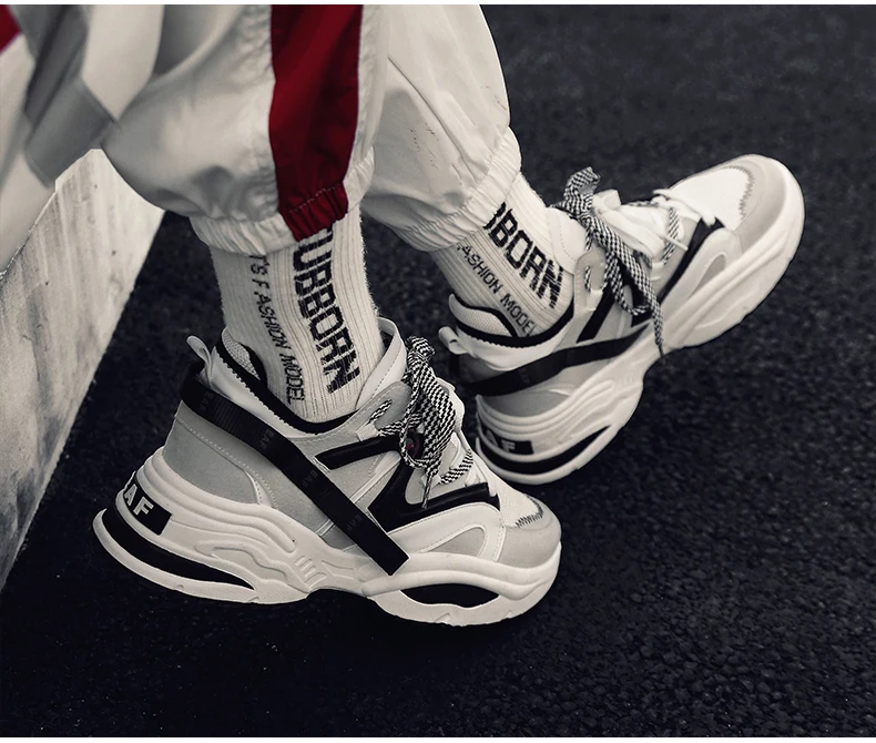 Men's Casual Shoes Trainers Sneakers Dad Shoes Men Winter Classic High Platform Chunky Sneaker Black And White Sneakers Men Shoe (16)
