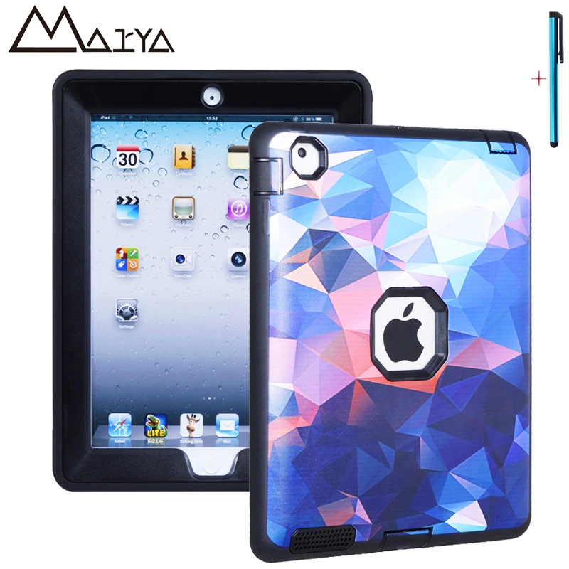 

Case For iPad 2 3 4 Case Tablet Dream Sky Three Layer Heavy Duty Armor Shockproof Silicon Hard Protective Shell For iPad2 Fundas