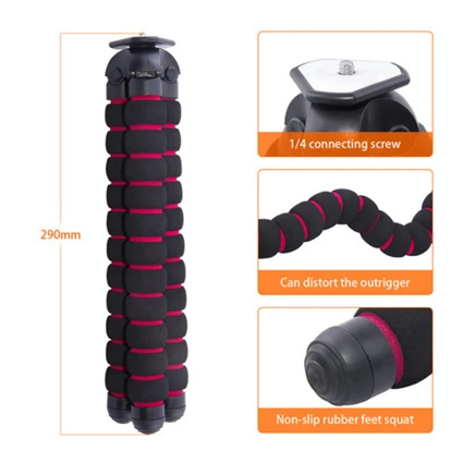 L-Sponge-tripod Полная распродажа нога осьминога Гибкий штатив с 360 вращающейся шаровой головкой 1/4-20 Крепление камеры и резиновые ножки для цифровой камеры - Цвет: L-Sponge-tripod