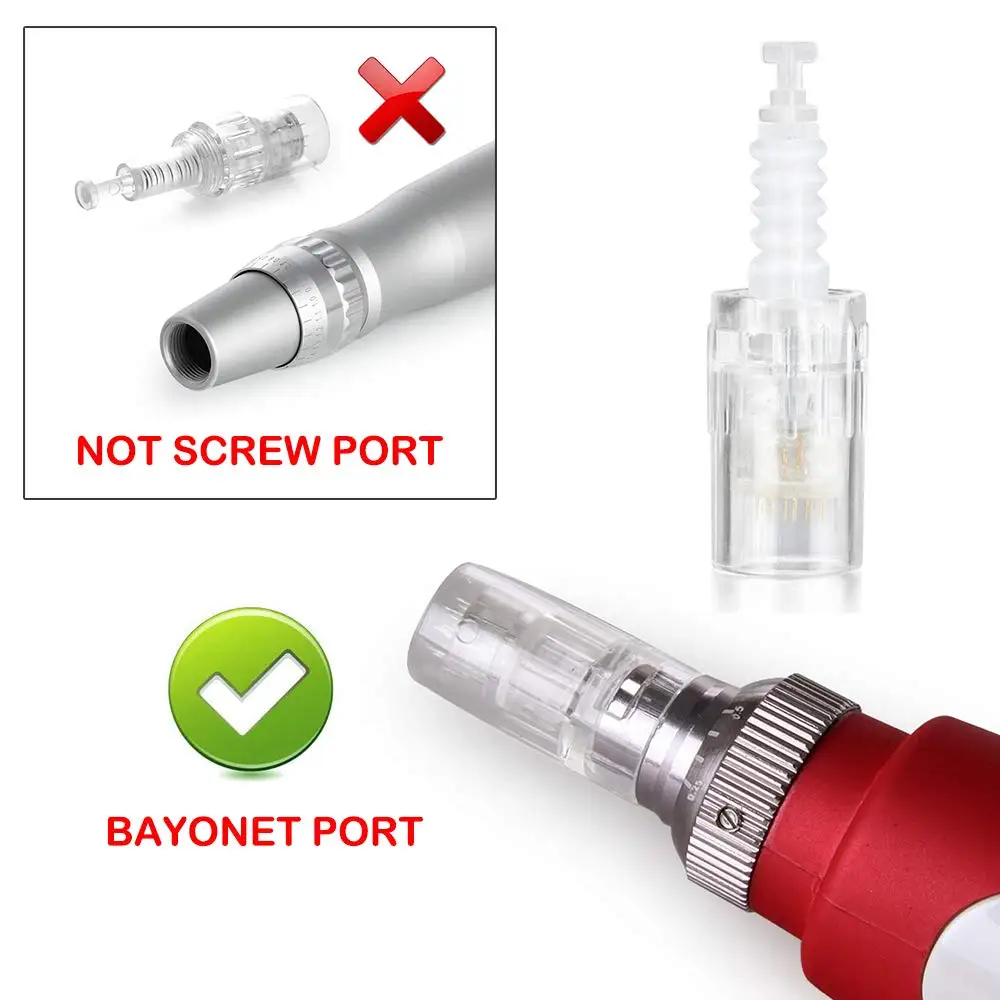 50 шт. байонетный картридж для Derma Pen Microneedle 9/ 12/36/42 pin / Nano иглы одноразовые