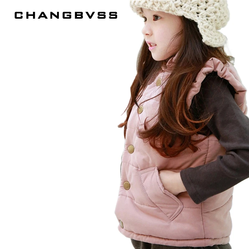 Pink Girls Thick Vest Children's Vest,Kids Cotton Vests For Spring Autumn,Sleeveless vest child