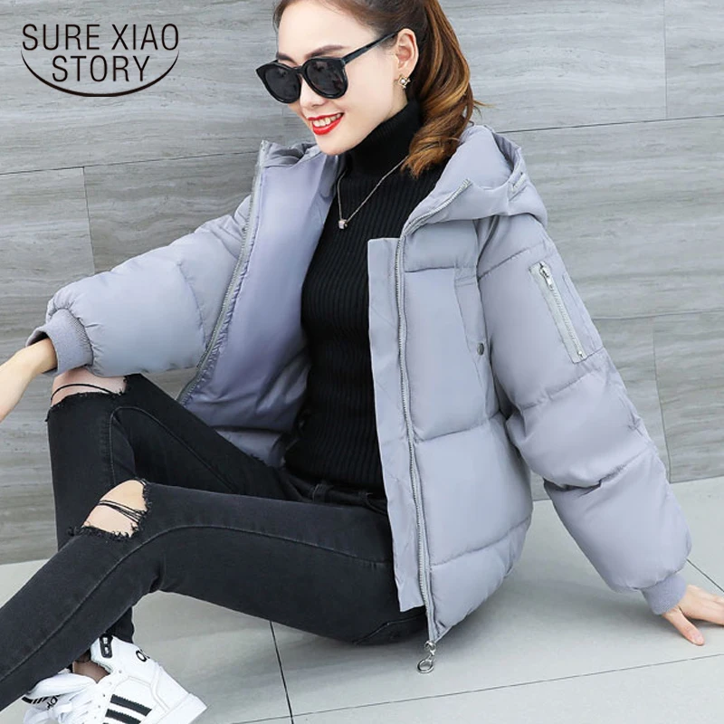 

Fashion women Winter Coat 2018 Long Sleeve Women Cotton Coat winter Women Jacket Plus Size 3XL solid Hooded Women Parkas 1213 40