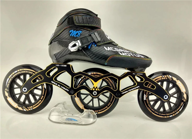 3X125 мм марафонские Гонки/4X110 мм крытые беговые кроссовки для катания на коньках профессиональные встроенные скоростные роликовые коньки из углеродного волокна от 27 до 44