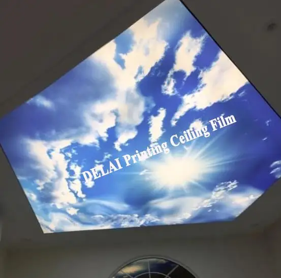 Us 26 0 S 1215 Blue Sky Print Ceiling Tiles Pvc Stretched Ceiling Film Home Or Ceiling Decoration Function As Ceiling Panel In Wallpapers From