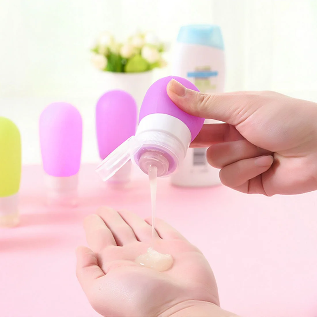 Squeeze Bottle Silicone Gel Press Refillable Bottles Empty Lotion