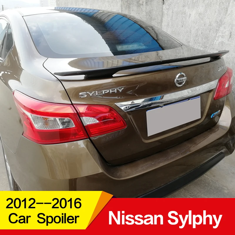 

Use for Nissan sentra Sylphy spoiler 2012--2016year ABS Plastic carbon black Car refitt Accessorie Without Perforation