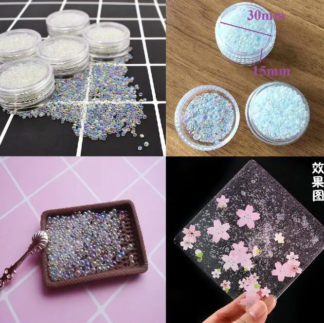 

XCDIY one box Mini cute Bubble ball beads 1-3mm mixed tiny beads for glass globe resin silicon mold filler DIY