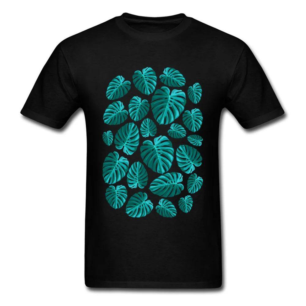 Tropical Leaf Monstera Plant Pattern T-shirts New Fashion Mens Lovers Day Tops Tees Personalized Sweatshirts O-Neck Pure Cotton Tropical Leaf Monstera Plant Pattern black