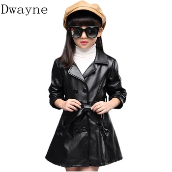 

Kids PU leather Jacket Girls Winter leather Coat Girls Spring Jackets Kids velvet Fashion Tracksuit Slim Black Coats Windbreaker