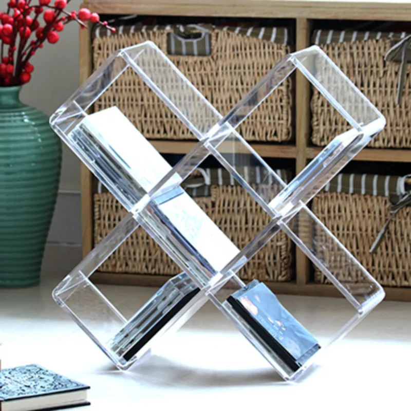 

Transparent crystal texture Acrylic Nordic style original design CD rack disc rack shelf storage rack floor decoration