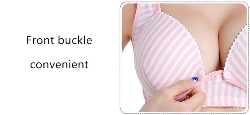 Бюстгальтер для беременных и кормящих мам, хлопковый бюстгальтер с пряжкой спереди, тонкие полосатые бюстгальтеры для сна, Бюстгальтер для кормления беременных женщин, одежда для кормления