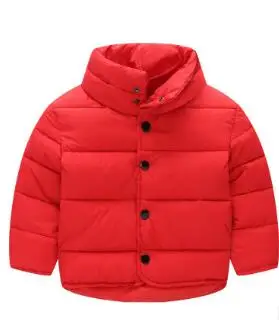 Зимняя детская одежда для мальчиков и девочек с хлопковой подкладкой, пальто на каждый день; сплошной уплотненный флис пуховики для мальчиков и девочек детская верхняя одежда - Цвет: velvet red