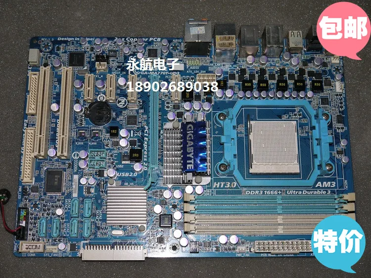 MA770T UD3 770 font b motherboard b font DDR3 AM3 Used disassembly