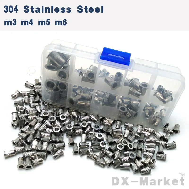 

M3-M6 , each 10pcs , SUS 304 Rivet Nut flat head insert nut , high quality antirust hardware , m3 m4 m5 m6 , T0108