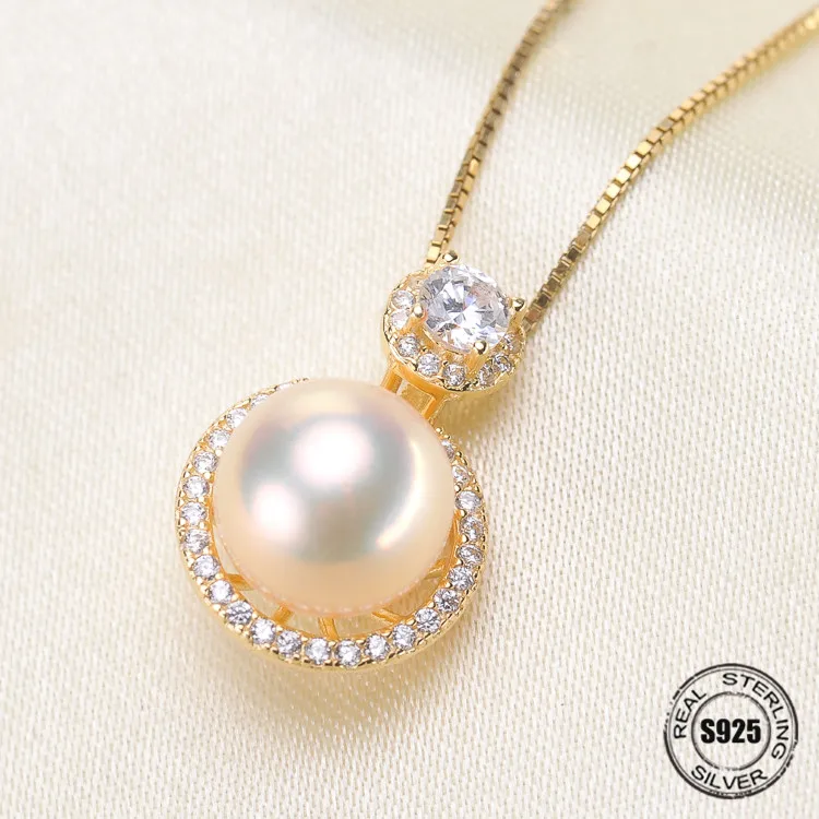 

Fashion S925 Silver Pearl Necklace Pendant Woman DIY Accessories Semi-finished Parts Fittings Mountings Products Jewelry Making