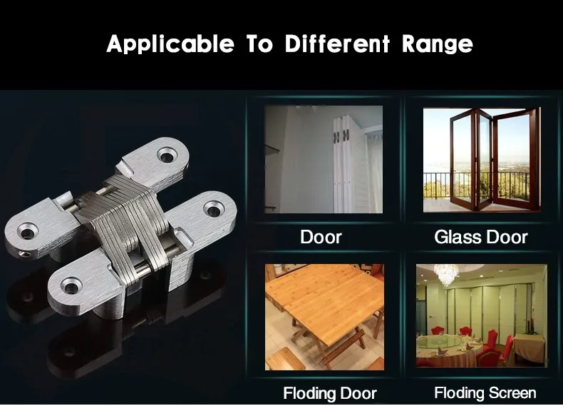 NED-4013 304 Нержавеющая сталь Скрытая петли 13x60 мм невидимый скрытый перекрестный двери шарнирная опора 25 кг с винтовым зажимом для складных дверей
