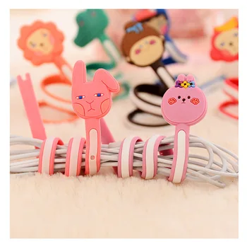 

50pcs/lot Wholesale Cute Animals Cable Winder Clip Earphone Winder Earbud Silicone Cable Cord Holder for Samsung Headphone