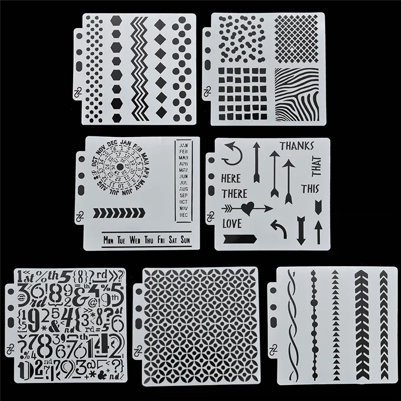 

Symbol Layering Stencils For Wall Painting PET Spray Mask Template DIY Handmade Album Scrapbooking Stamp Decor Wholesale