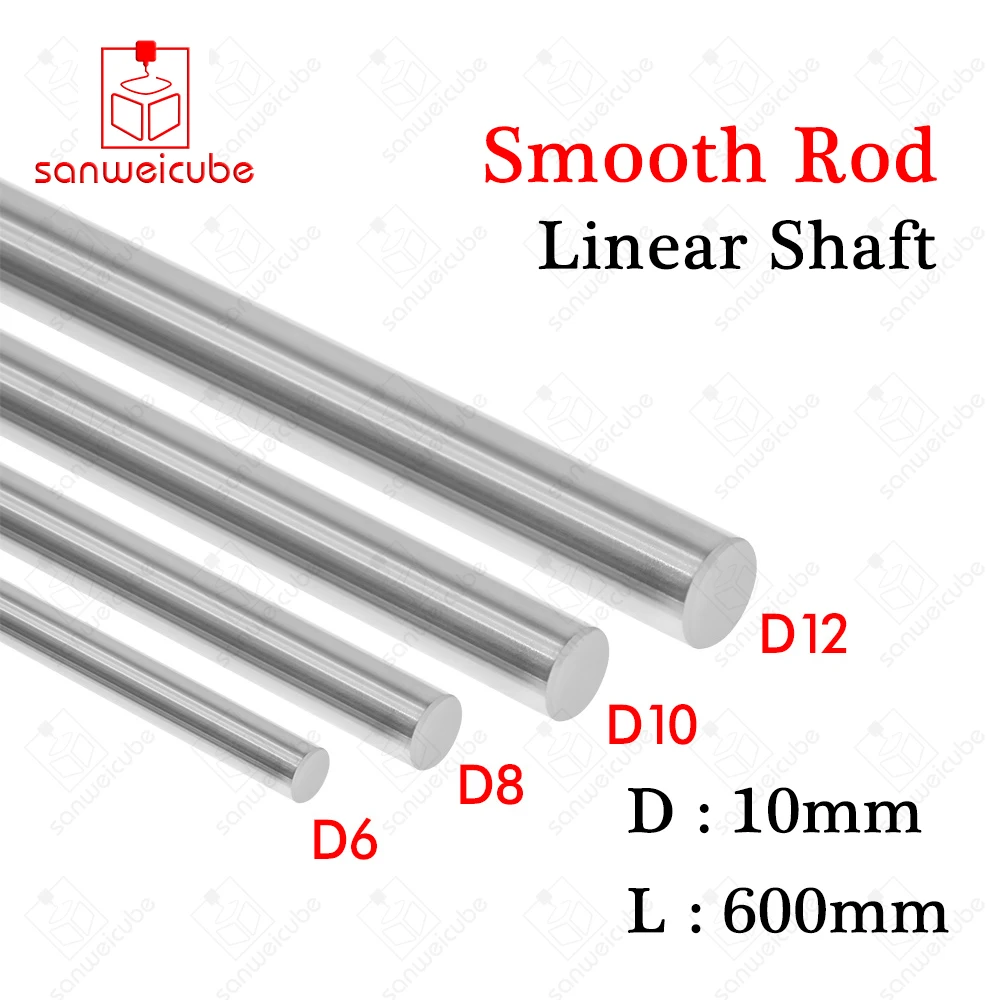 

2pcs a lot 10x600 linear shaft diameter 3d printer 10mm x 600mm Cylinder Liner Rail Linear Shaft for axis cnc parts Linear Rail
