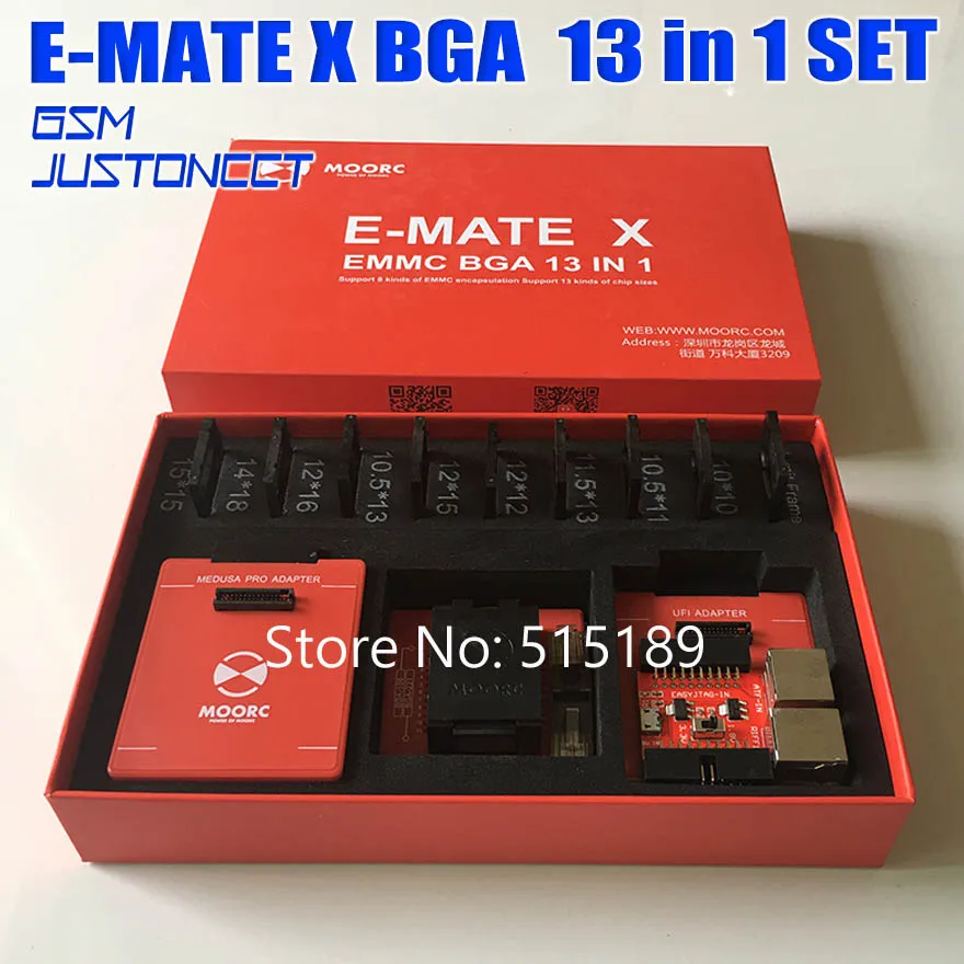 Новейшая модель; эмате коробка E-mate X памяти на носителе EMMC BGA 13 в 1 Поддержка BGA100/136/168/153/169/162/186/221/529/254 для легкий JTAG плюс UFI коробка